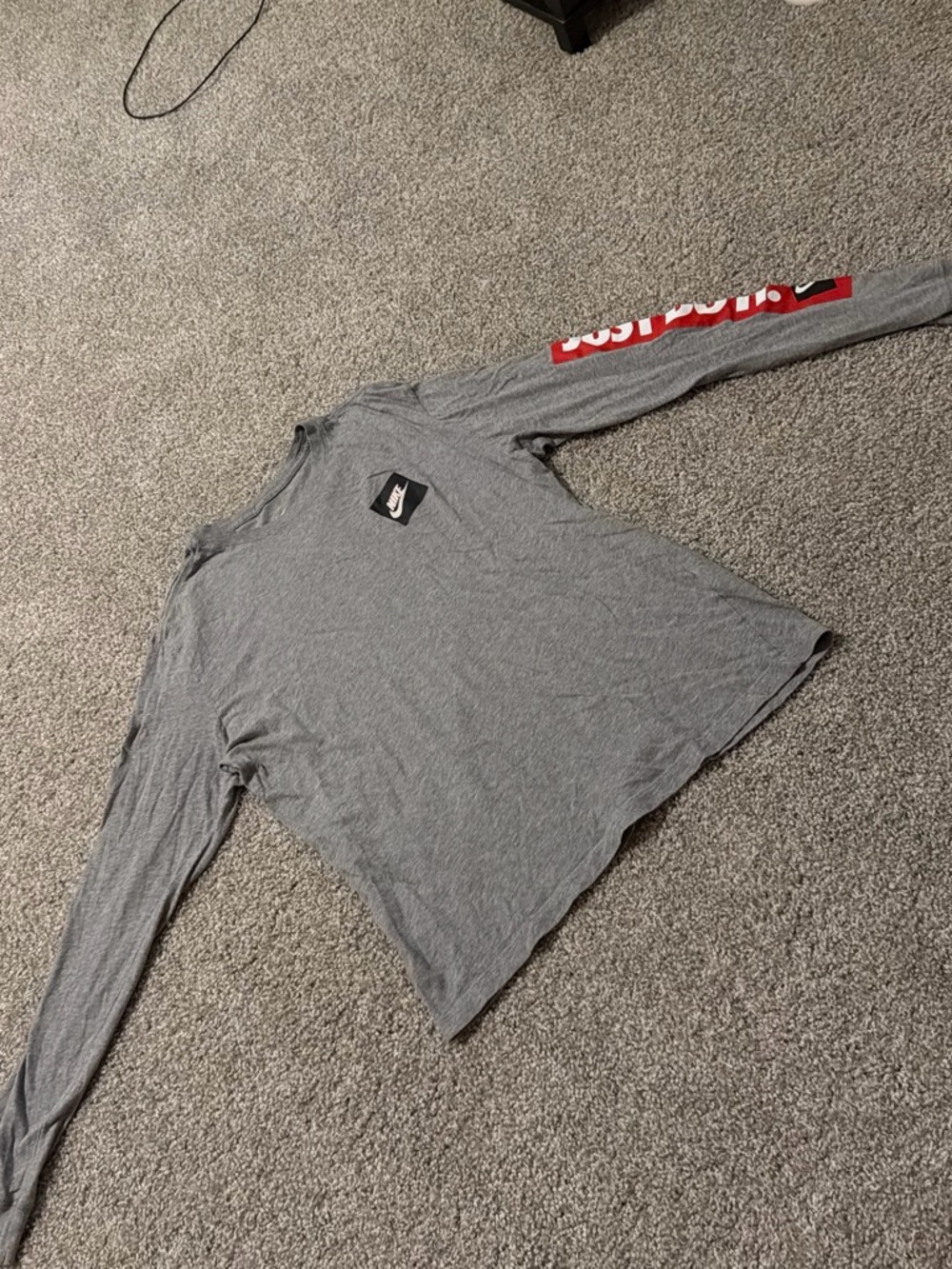 Nike Heather Gray Crewneck Tee with White Logo